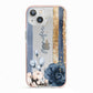 Personalised Blue Gold Name iPhone 13 TPU Impact Case with Pink Edges