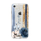 Personalised Blue Gold Name iPhone 8 Bumper Case on Silver iPhone