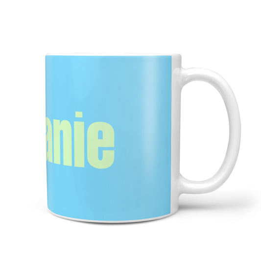Personalised Blue Green Name 10oz Mug