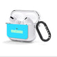 Personalised Blue Green Name AirPods Clear Case 3rd Gen Side Image