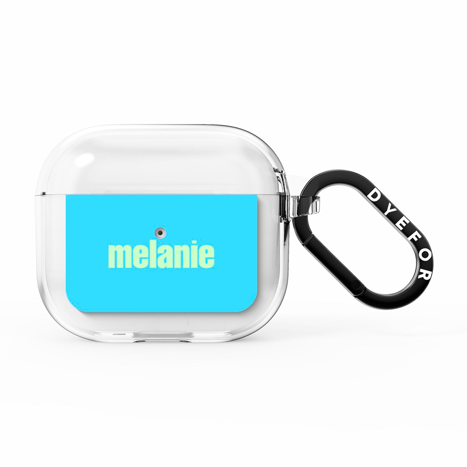 Personalised Blue Green Name AirPods Clear Case 3rd Gen