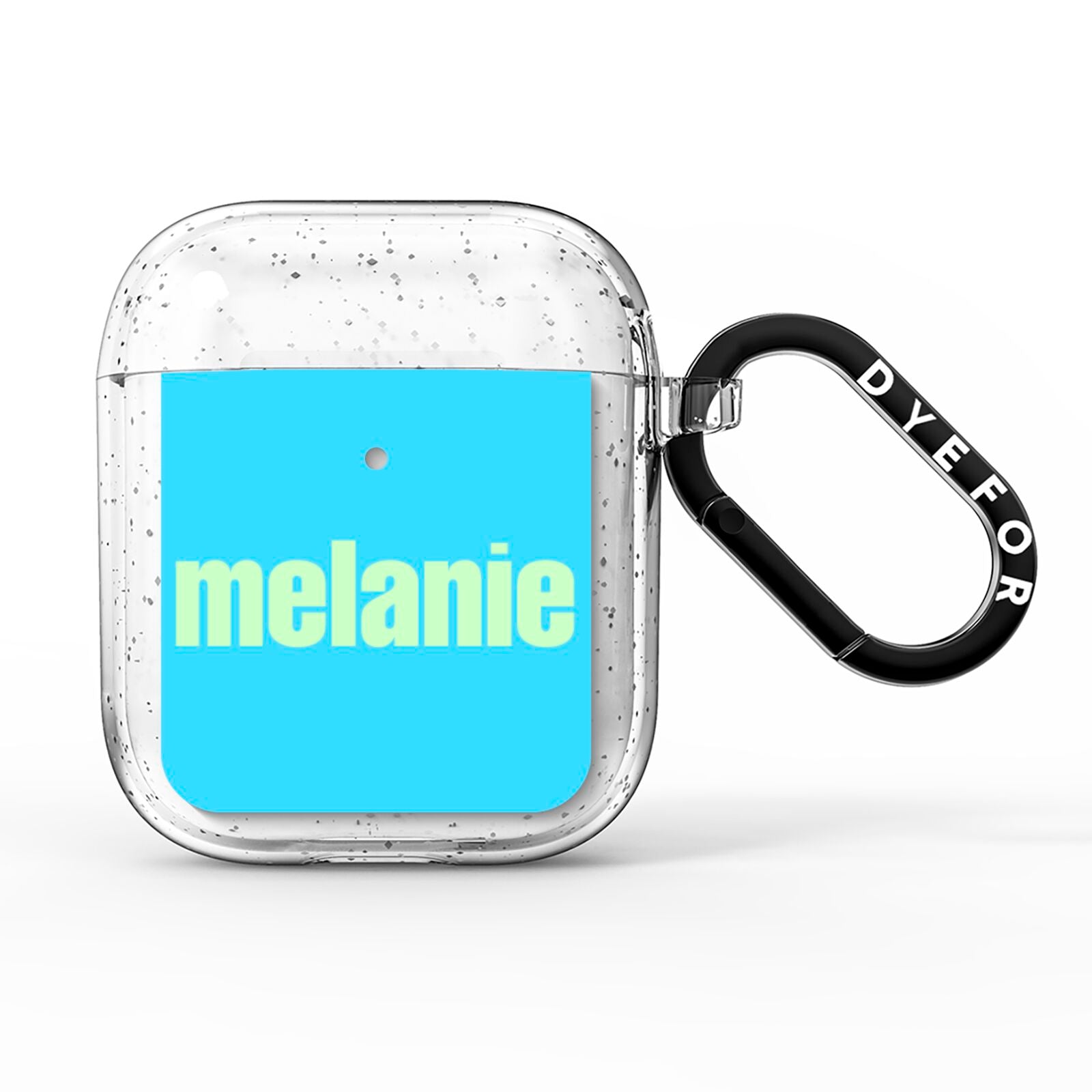 Personalised Blue Green Name AirPods Glitter Case