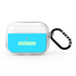 Personalised Blue Green Name AirPods Pro Clear Case