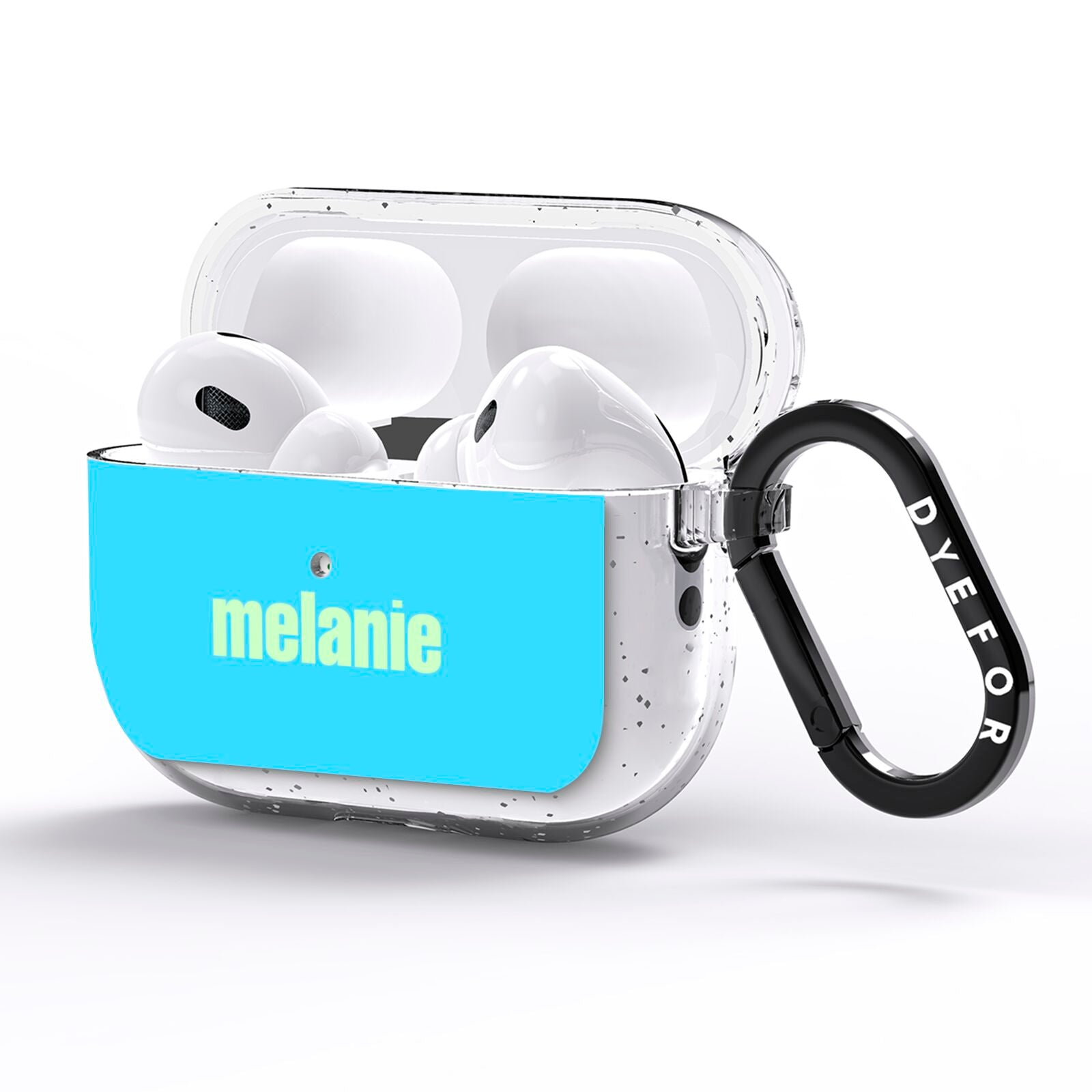 Personalised Blue Green Name AirPods Pro Glitter Case Side Image