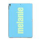 Personalised Blue Green Name Apple iPad Grey Case