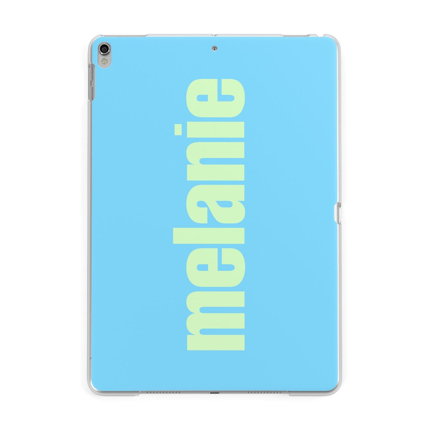 Personalised Blue Green Name Apple iPad Silver Case