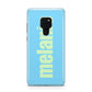 Personalised Blue Green Name Huawei Mate 20 Phone Case