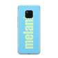 Personalised Blue Green Name Huawei Mate 20 Pro Phone Case