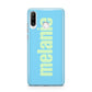 Personalised Blue Green Name Huawei P30 Lite Phone Case