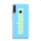 Personalised Blue Green Name Huawei P40 Lite E Phone Case