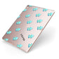 Personalised Blue Hearts Apple iPad Case on Rose Gold iPad Side View