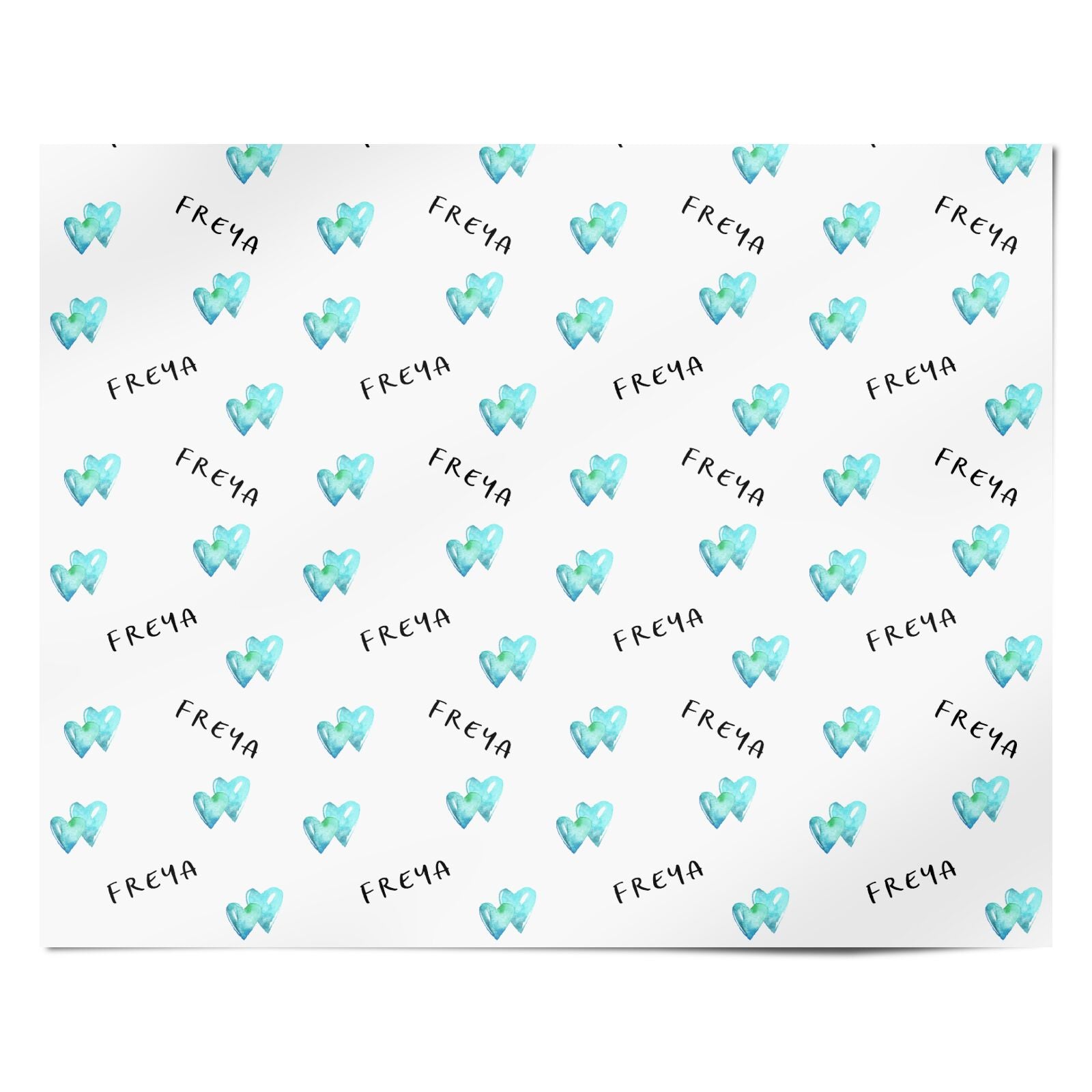 Personalised Blue Hearts Personalised Wrapping Paper Alternative