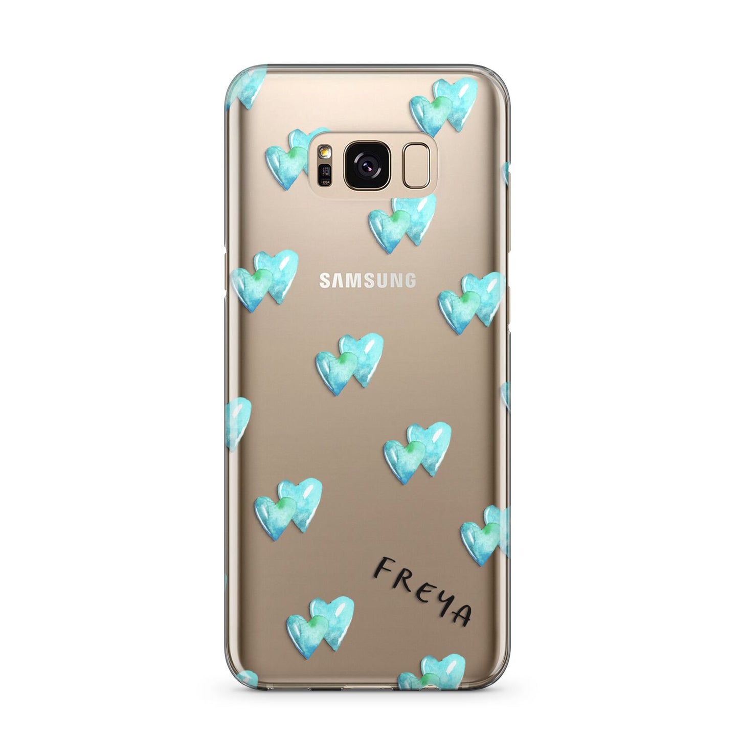Personalised Blue Hearts Samsung Galaxy S8 Plus Case
