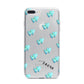 Personalised Blue Hearts iPhone 7 Plus Bumper Case on Silver iPhone