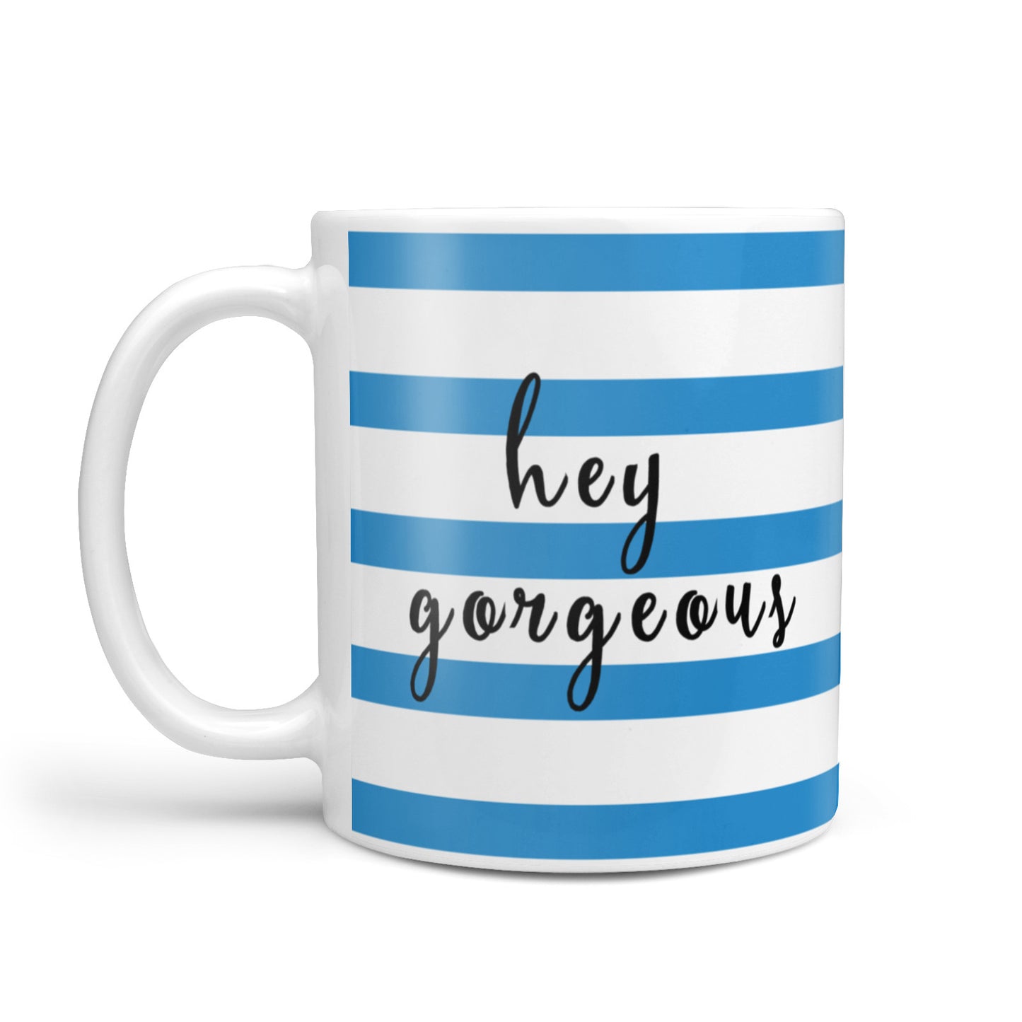 Personalised Blue Hey Gorgeous 10oz Mug Alternative Image 1