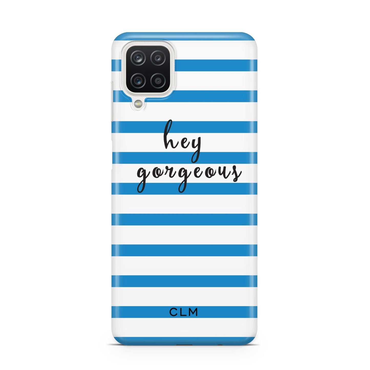 Personalised Blue Hey Gorgeous Samsung A12 Case