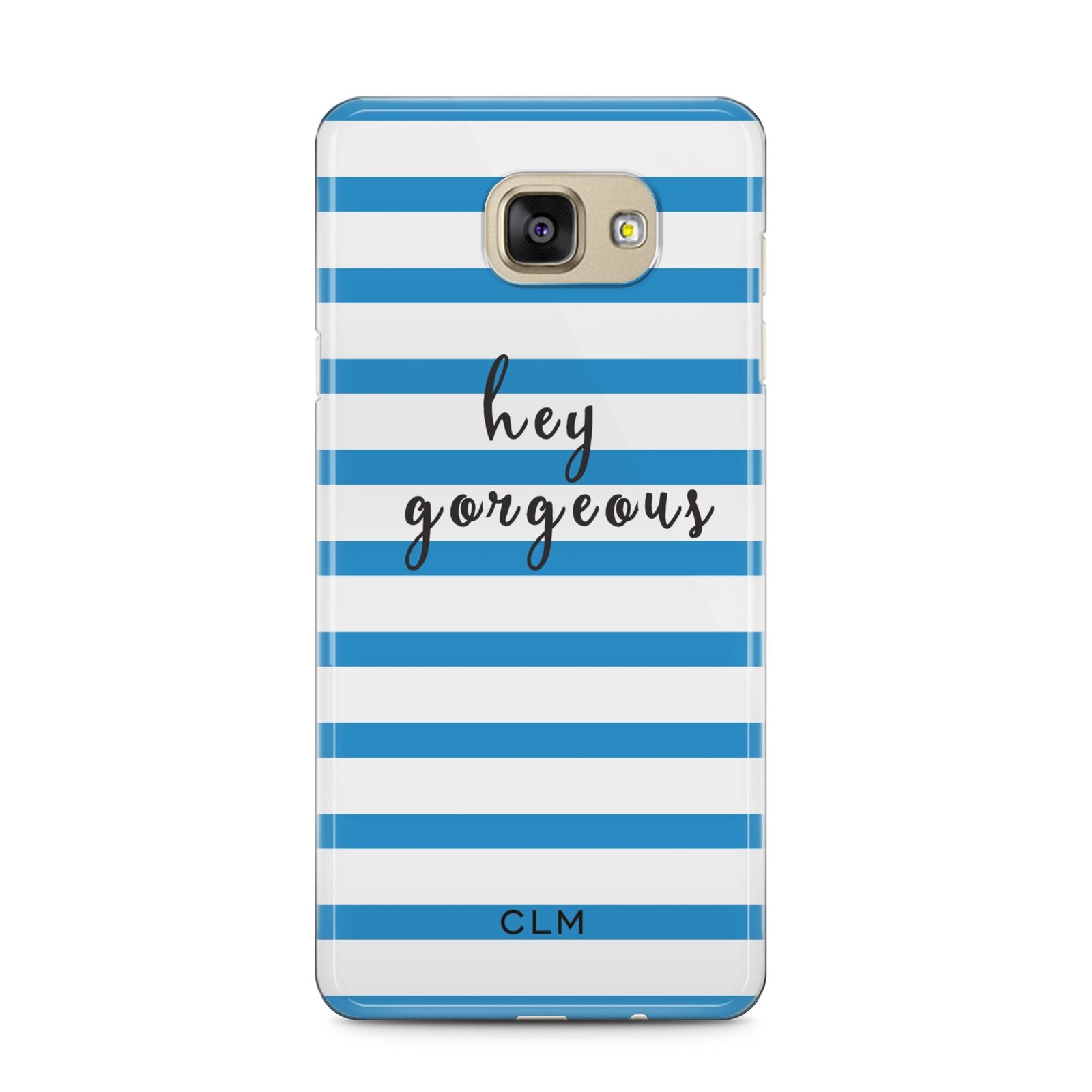 Personalised Blue Hey Gorgeous Samsung Galaxy A5 2016 Case on gold phone