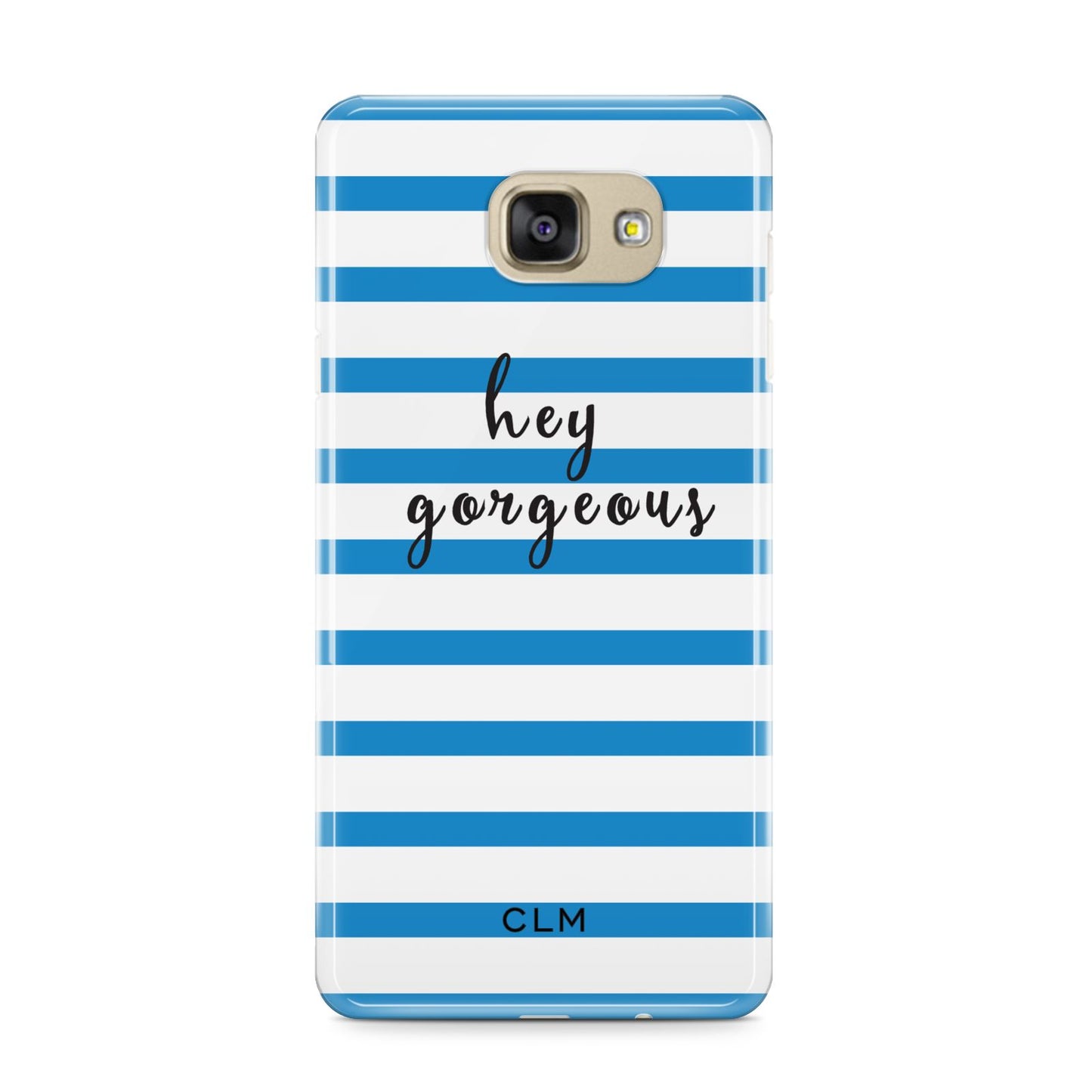 Personalised Blue Hey Gorgeous Samsung Galaxy A9 2016 Case on gold phone