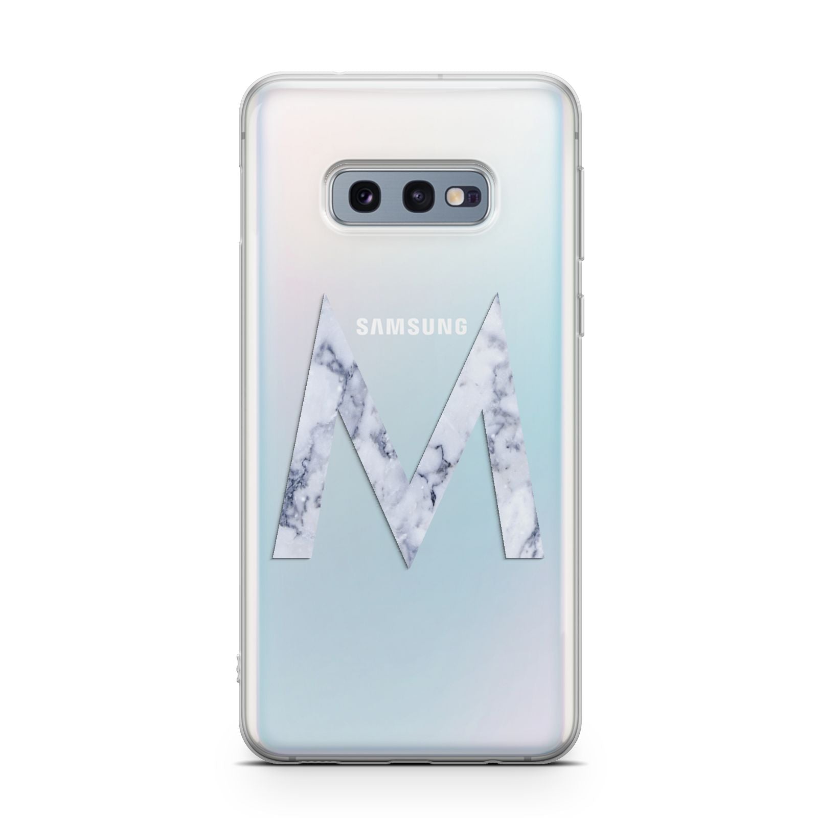 Personalised Blue Marble Initial Clear Custom Samsung Galaxy S10E Case