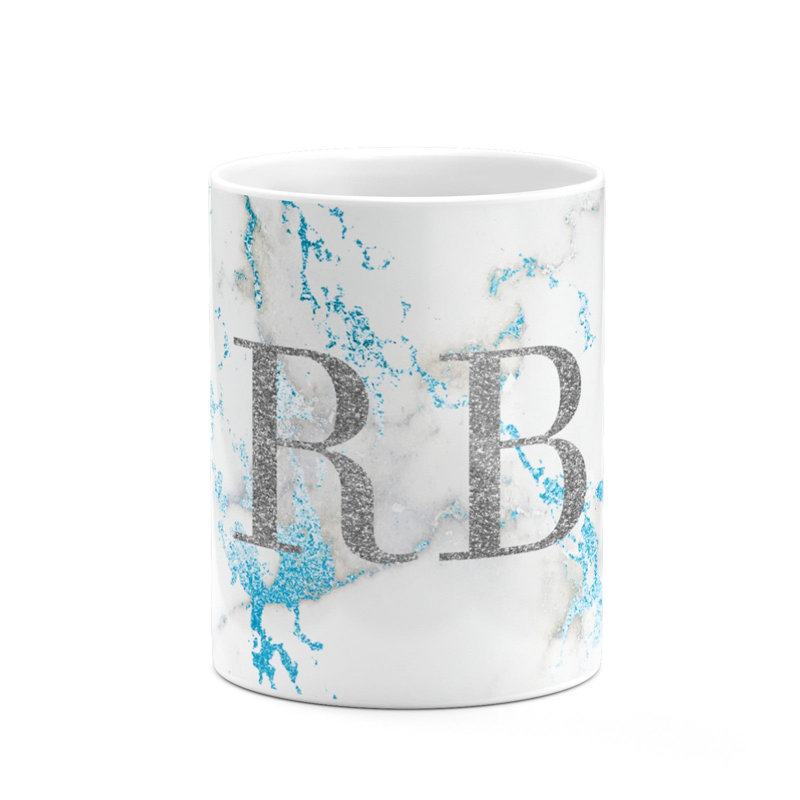 Personalised Blue Marble Initials 10oz Mug Alternative Image 7