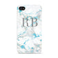 Personalised Blue Marble Initials Apple iPhone 4s Case