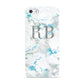 Personalised Blue Marble Initials Apple iPhone 5 Case