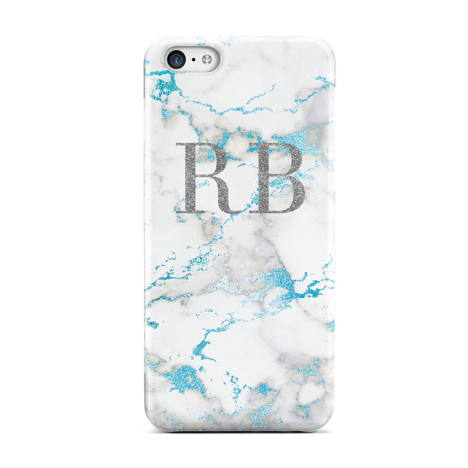 Personalised Blue Marble Initials Apple iPhone 5c Case