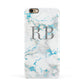 Personalised Blue Marble Initials Apple iPhone 6 3D Snap Case