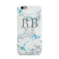 Personalised Blue Marble Initials Apple iPhone 6 3D Tough Case