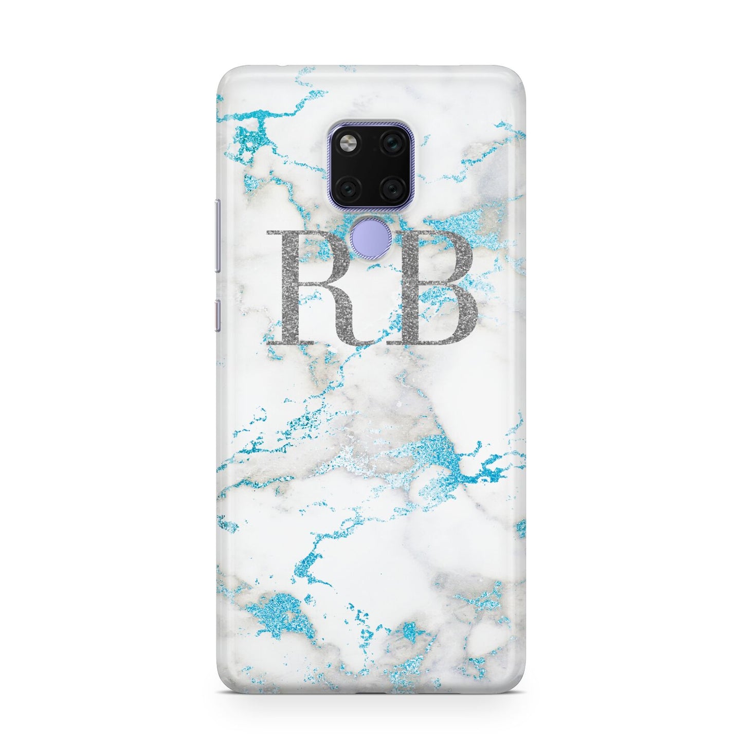 Personalised Blue Marble Initials Huawei Mate 20X Phone Case
