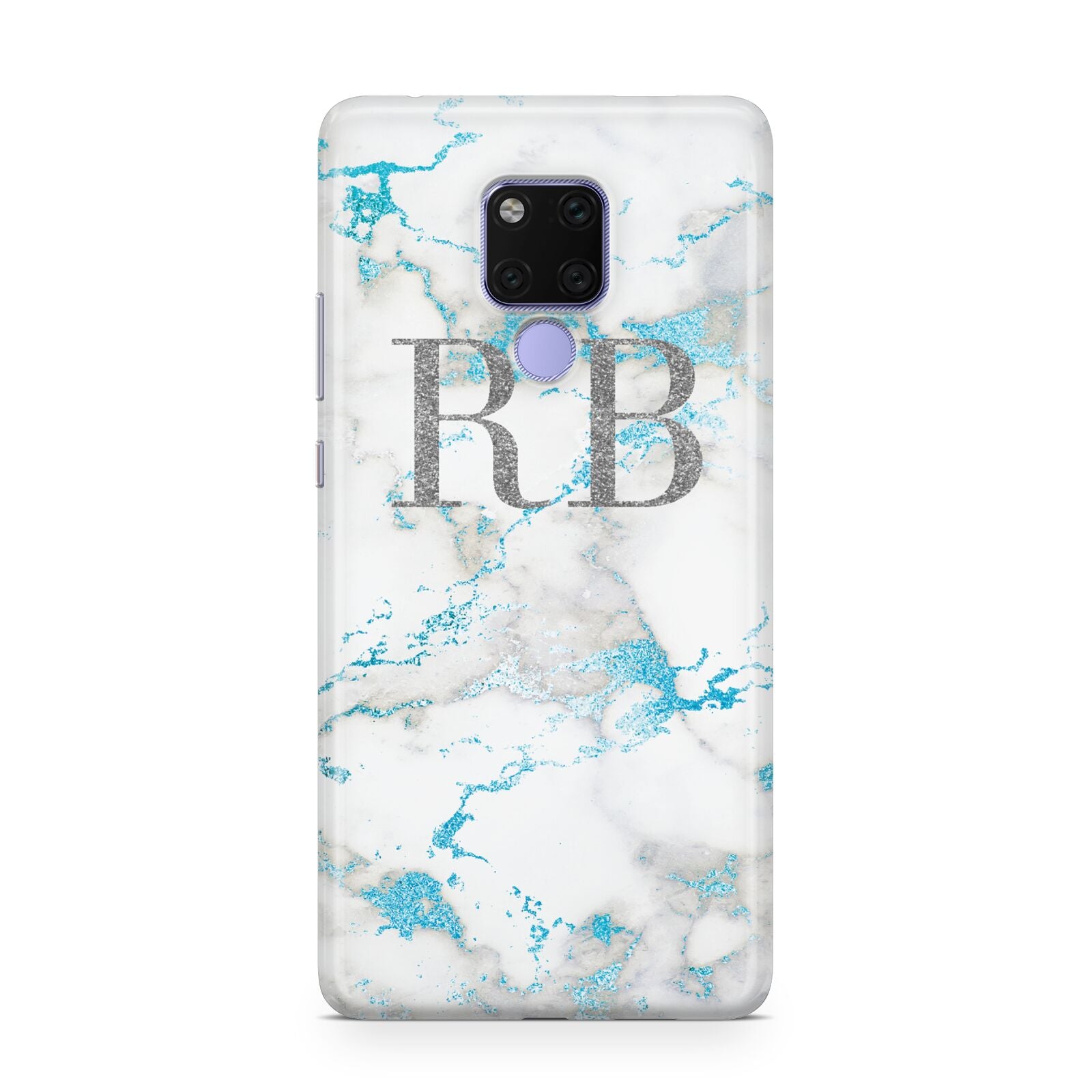 Personalised Blue Marble Initials Huawei Mate 20X Phone Case