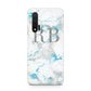 Personalised Blue Marble Initials Huawei Nova 6 Phone Case