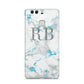 Personalised Blue Marble Initials Huawei P9 Case