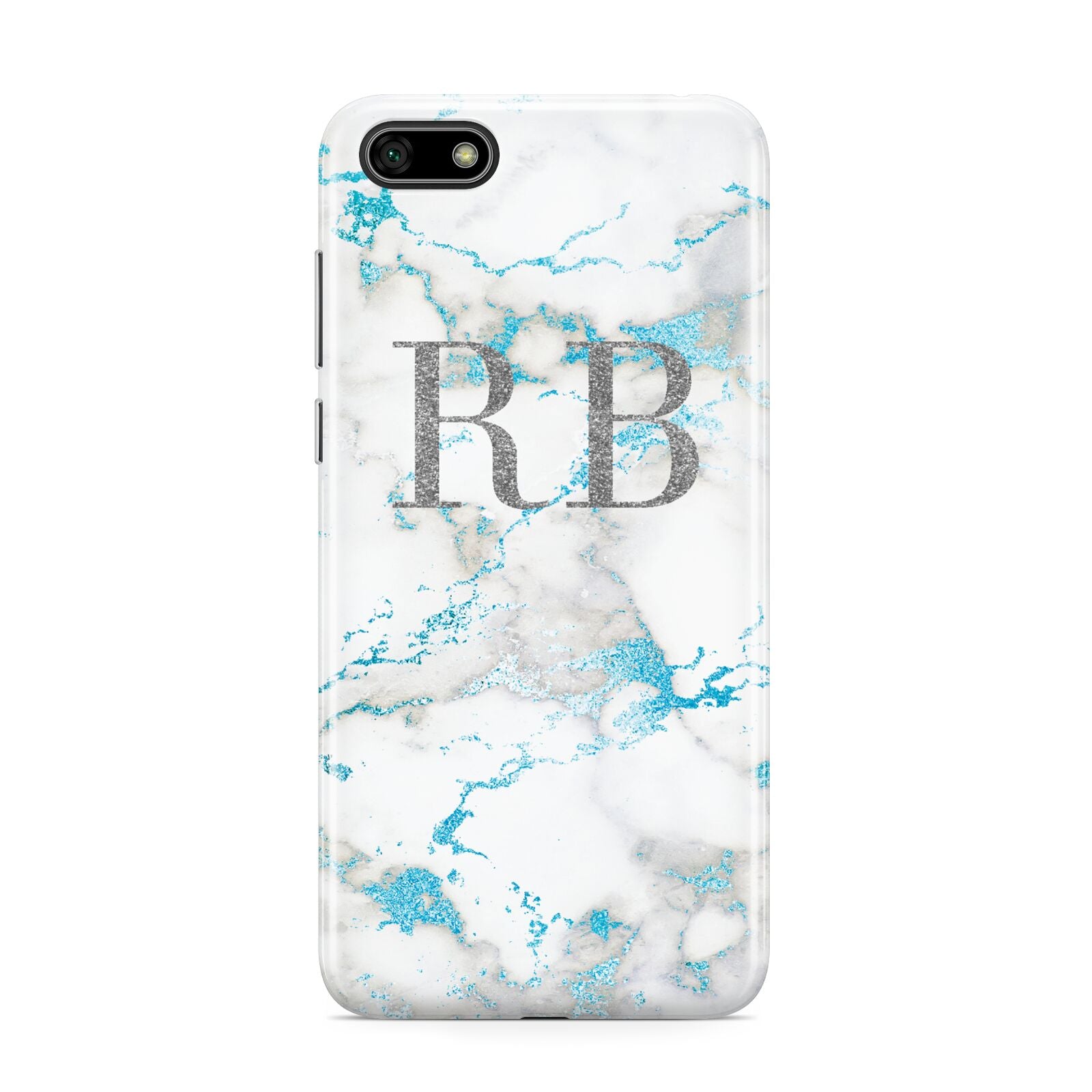 Personalised Blue Marble Initials Huawei Y5 Prime 2018 Phone Case