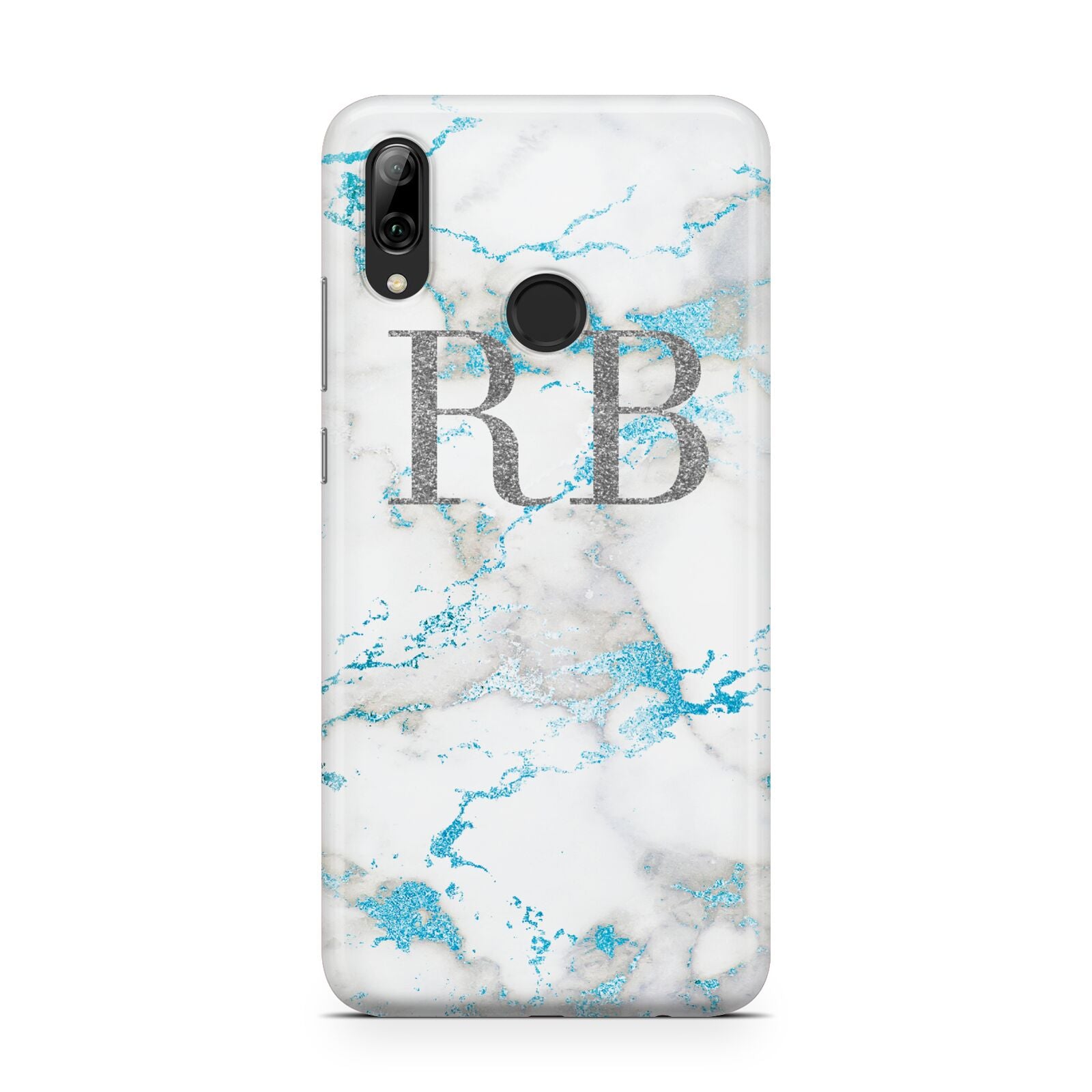 Personalised Blue Marble Initials Huawei Y7 2019