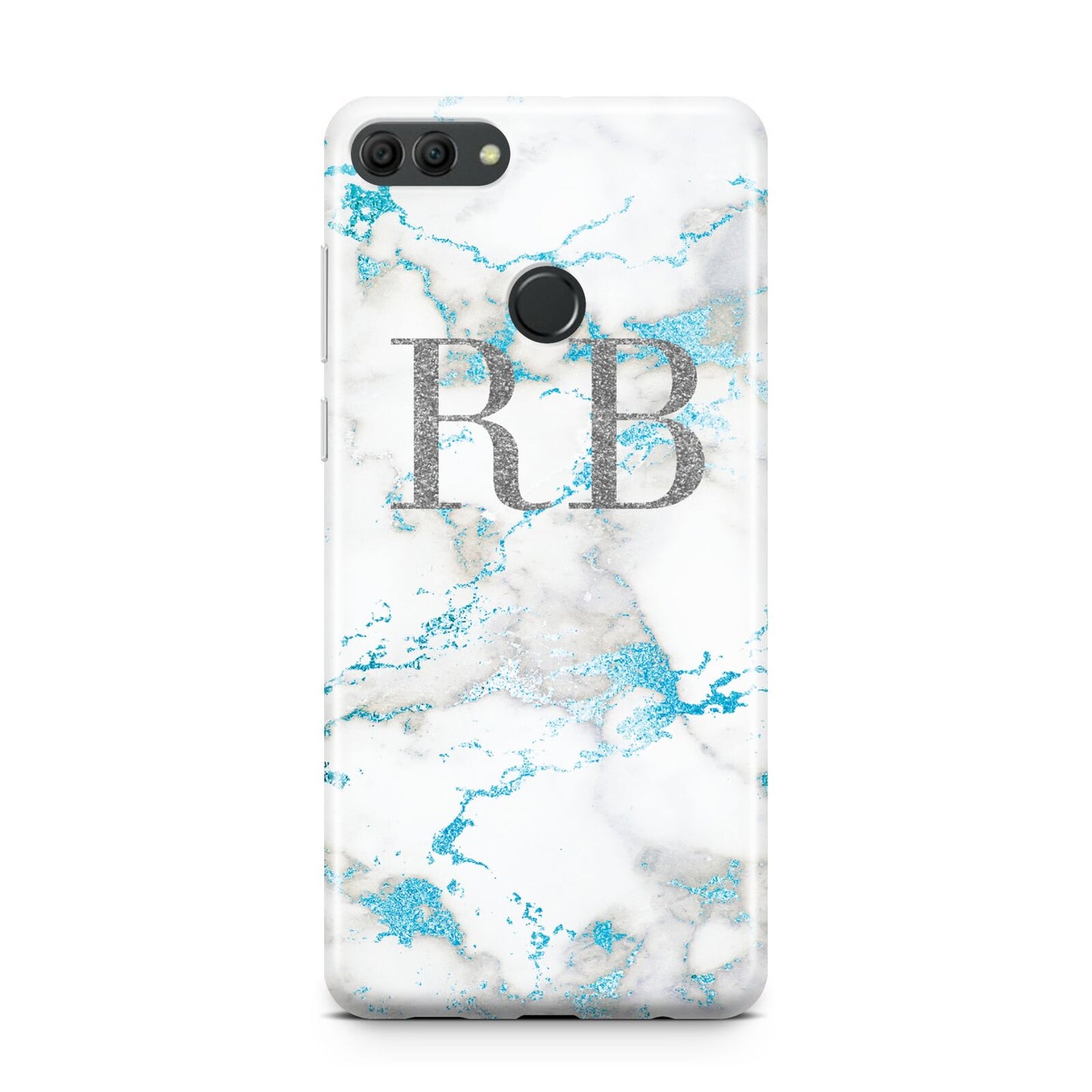 Personalised Blue Marble Initials Huawei Y9 2018