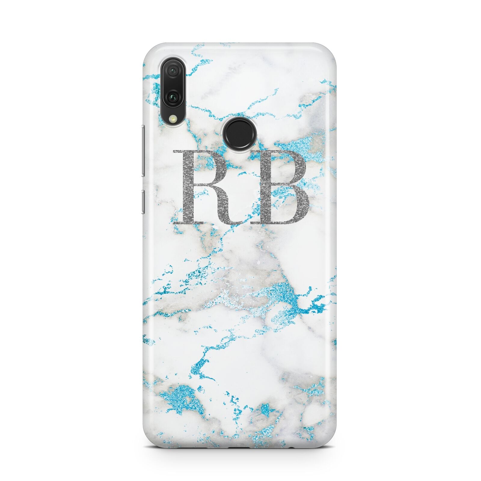 Personalised Blue Marble Initials Huawei Y9 2019