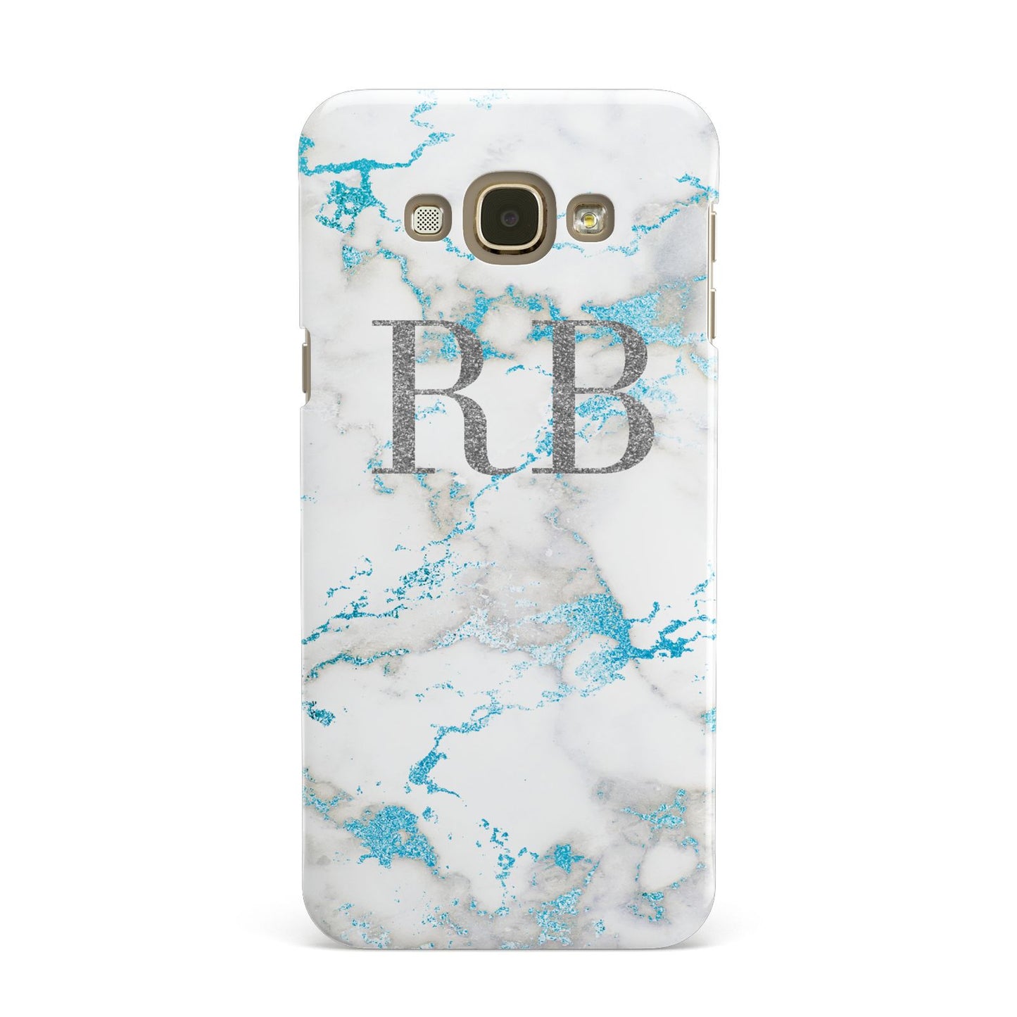 Personalised Blue Marble Initials Samsung Galaxy A8 Case