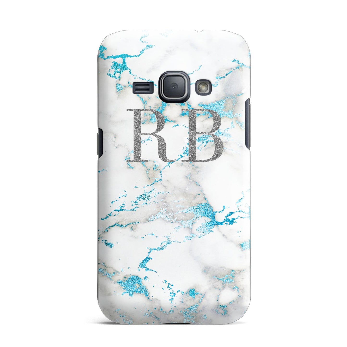 Personalised Blue Marble Initials Samsung Galaxy J1 2016 Case