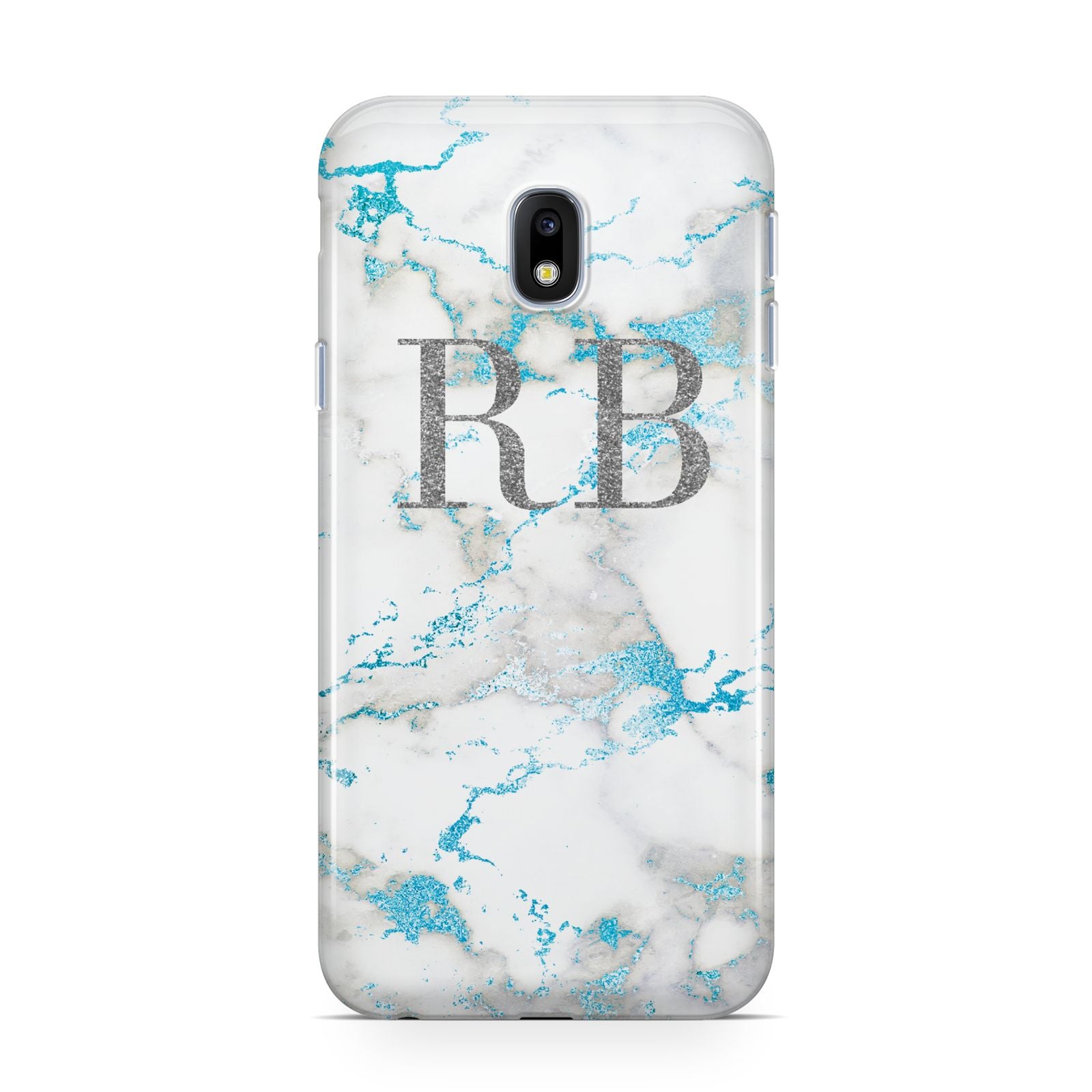 Personalised Blue Marble Initials Samsung Galaxy J3 2017 Case