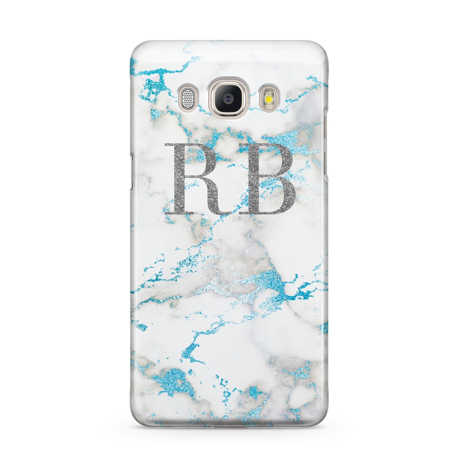 Personalised Blue Marble Initials Samsung Galaxy J5 2016 Case