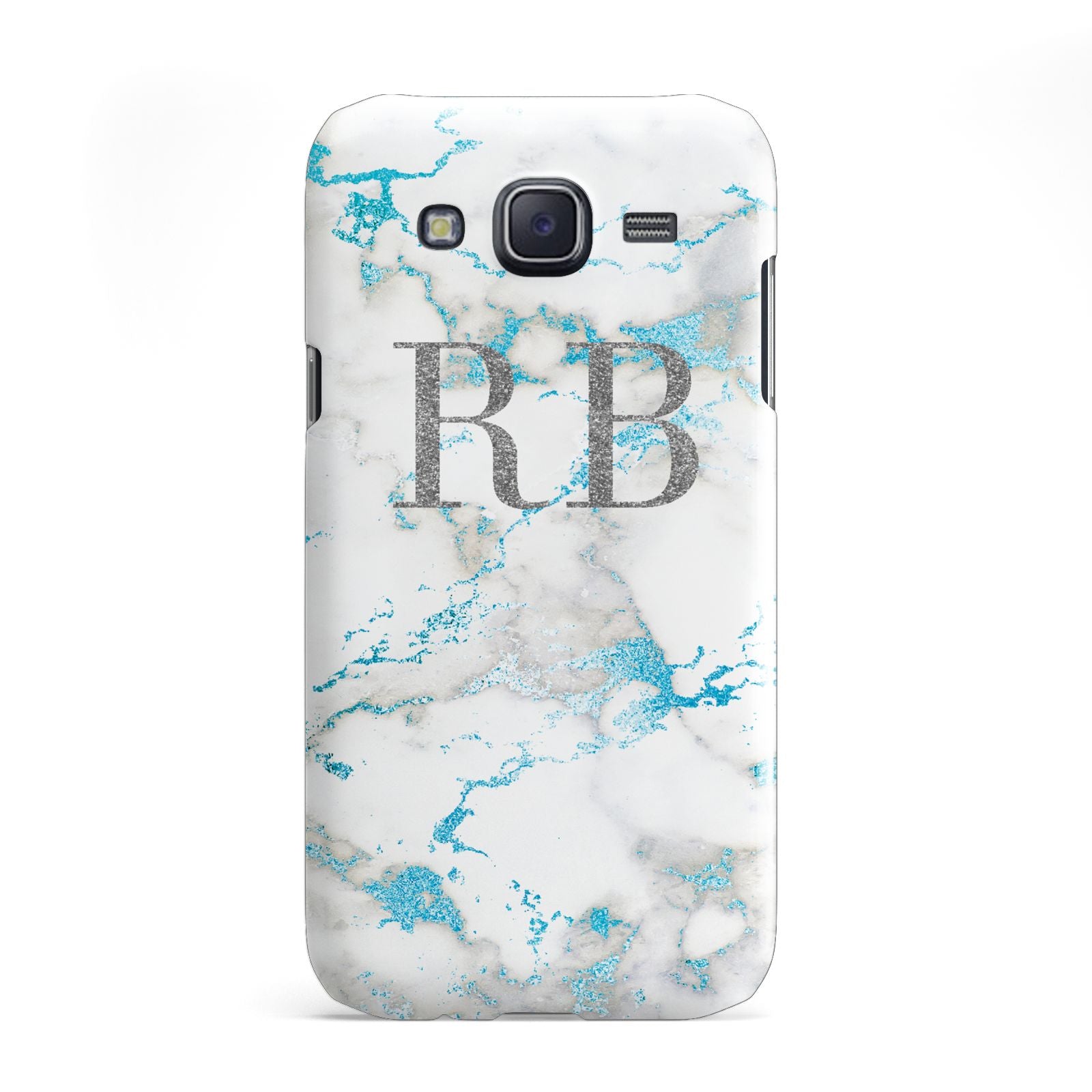 Personalised Blue Marble Initials Samsung Galaxy J5 Case