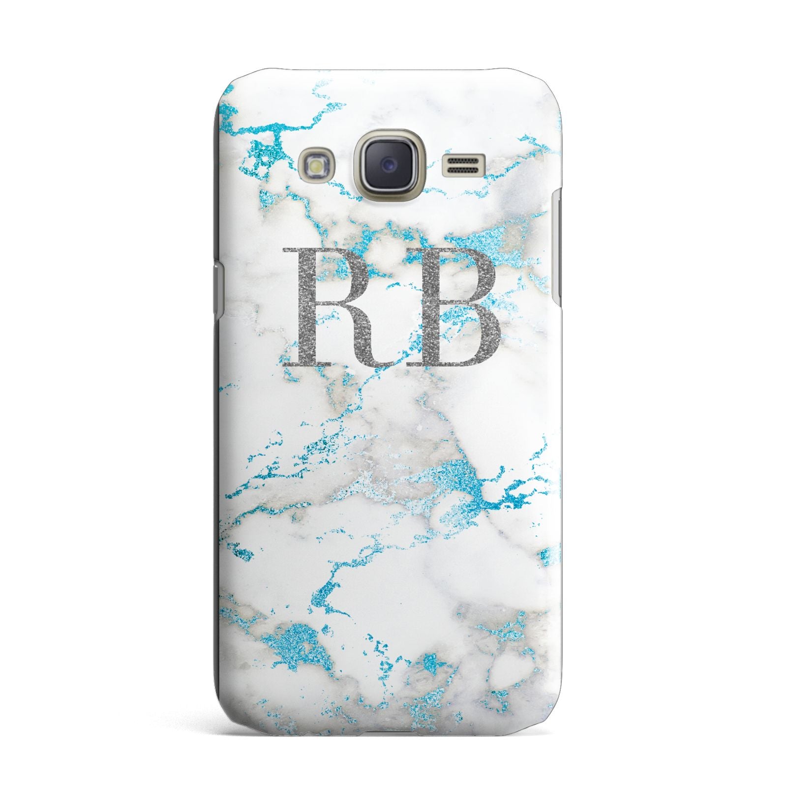 Personalised Blue Marble Initials Samsung Galaxy J7 Case