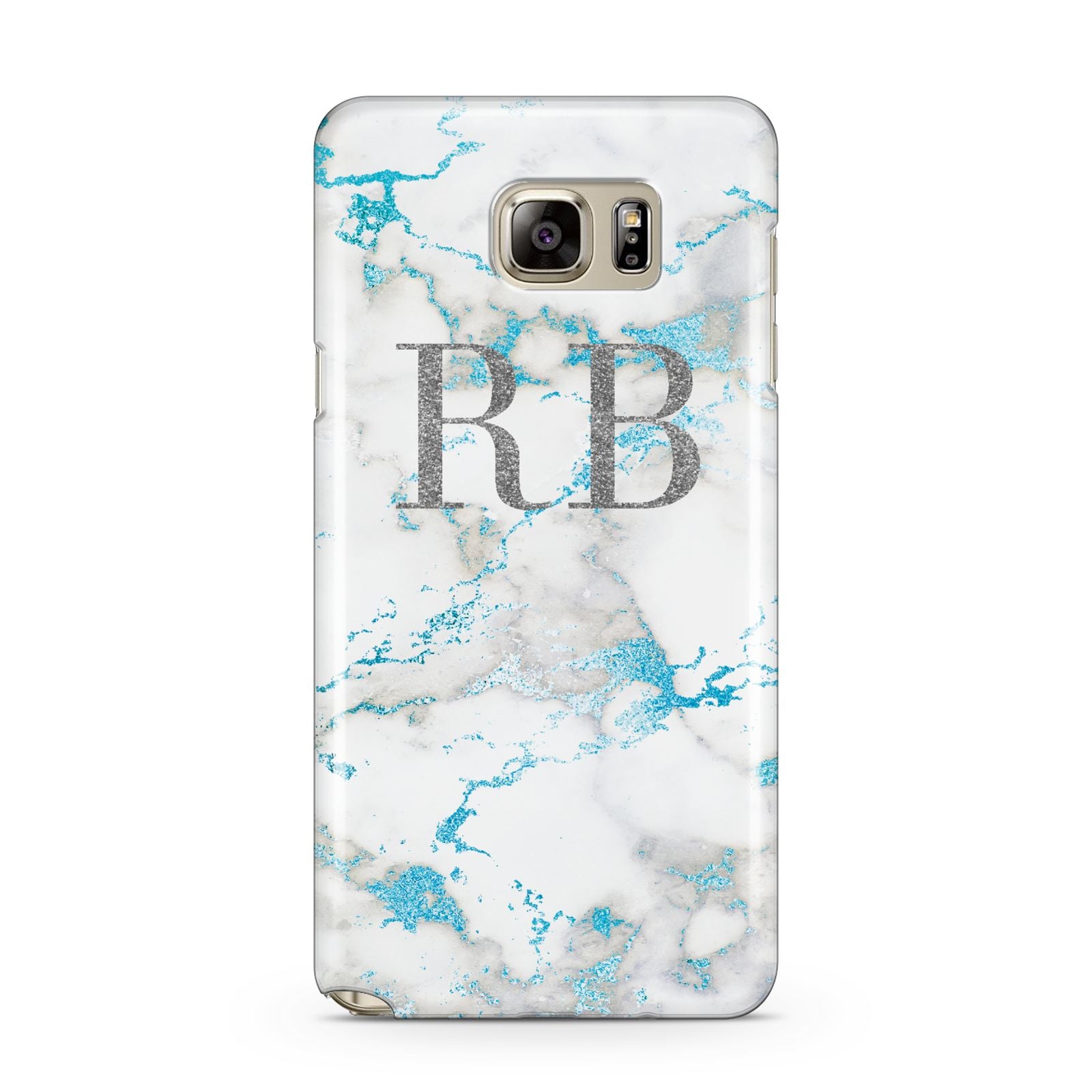 Personalised Blue Marble Initials Samsung Galaxy Note 5 Case