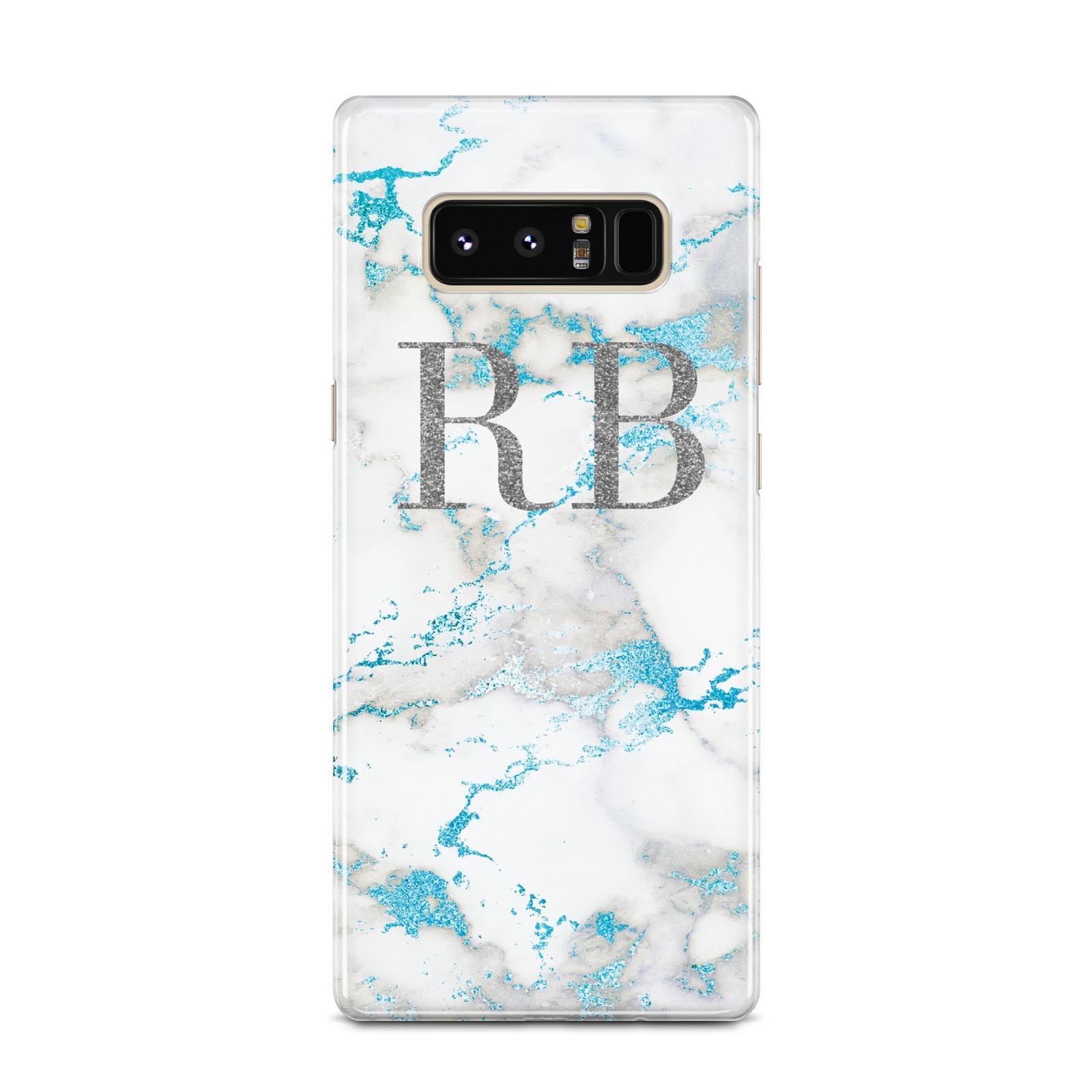 Personalised Blue Marble Initials Samsung Galaxy Note 8 Case