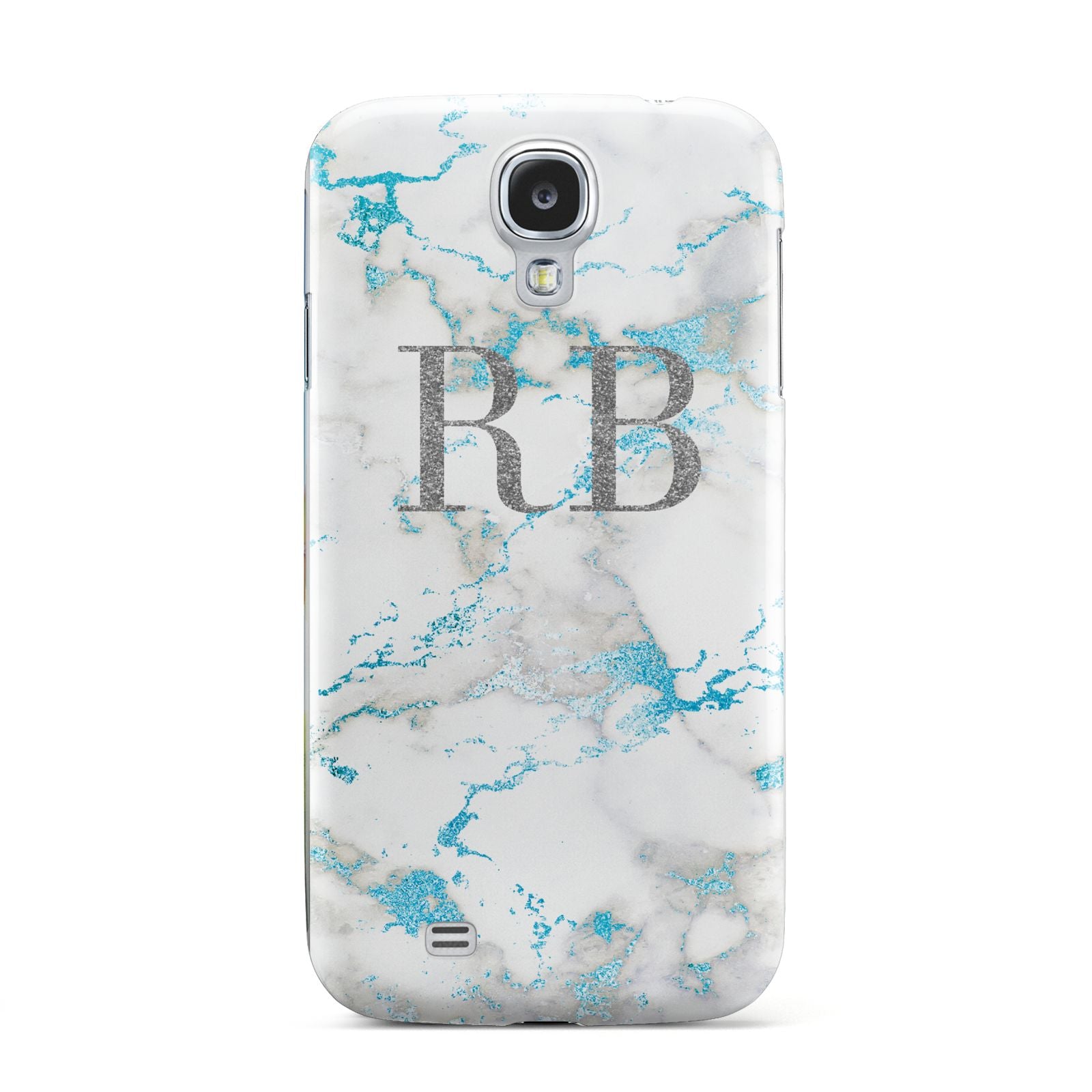 Personalised Blue Marble Initials Samsung Galaxy S4 Case
