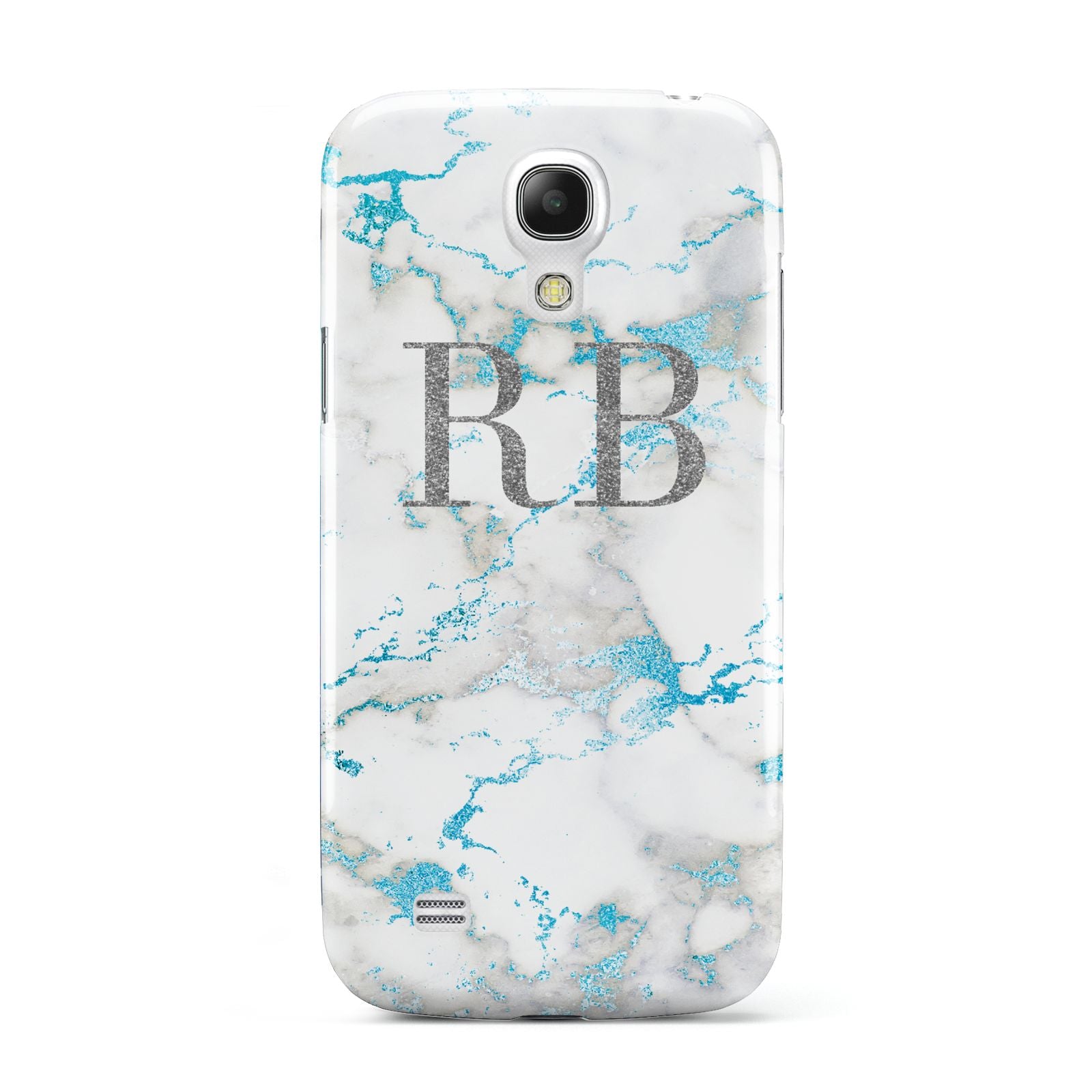 Personalised Blue Marble Initials Samsung Galaxy S4 Mini Case