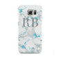 Personalised Blue Marble Initials Samsung Galaxy S6 Case