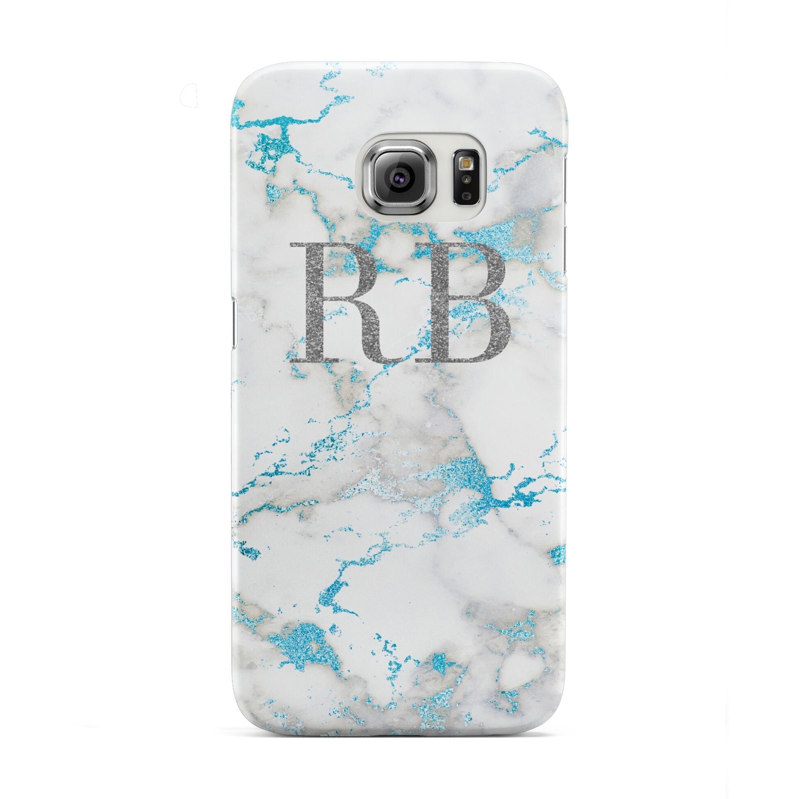 Personalised Blue Marble Initials Samsung Galaxy S6 Edge Case