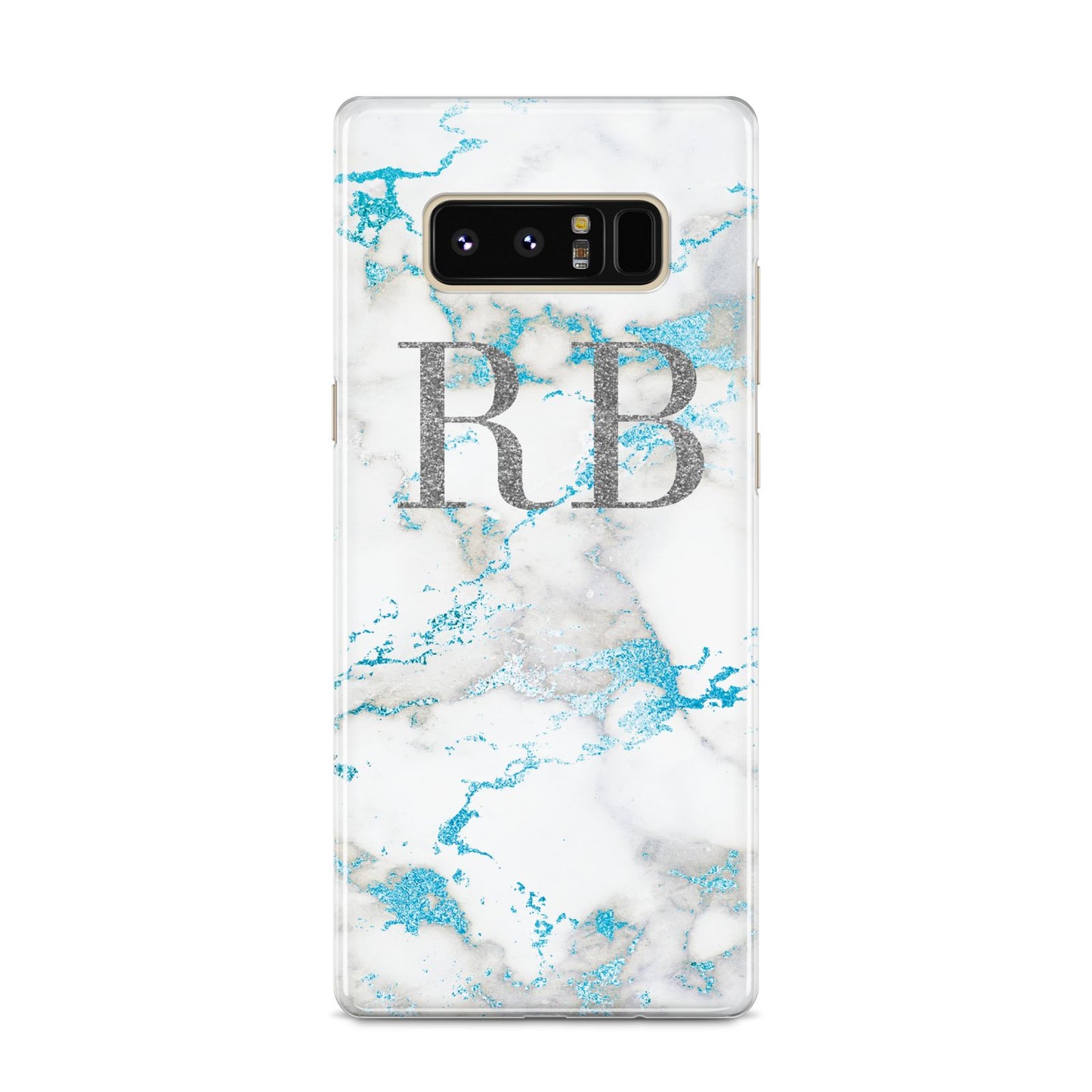 Personalised Blue Marble Initials Samsung Galaxy S8 Case